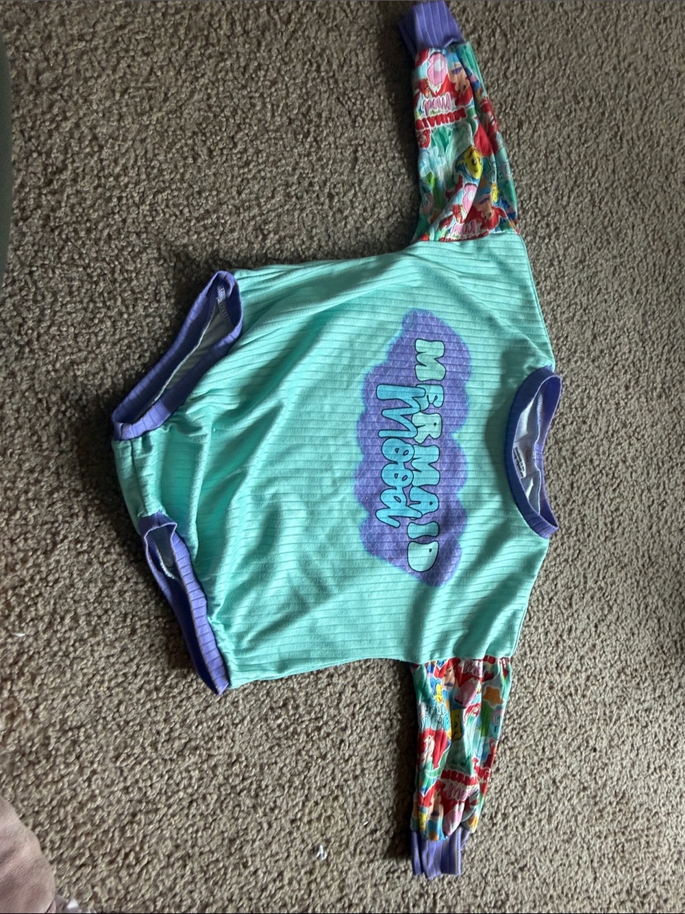 B10 Small Shop Ariel "Mermaid Mood" Graphic Long Sleeve Bubble Romper